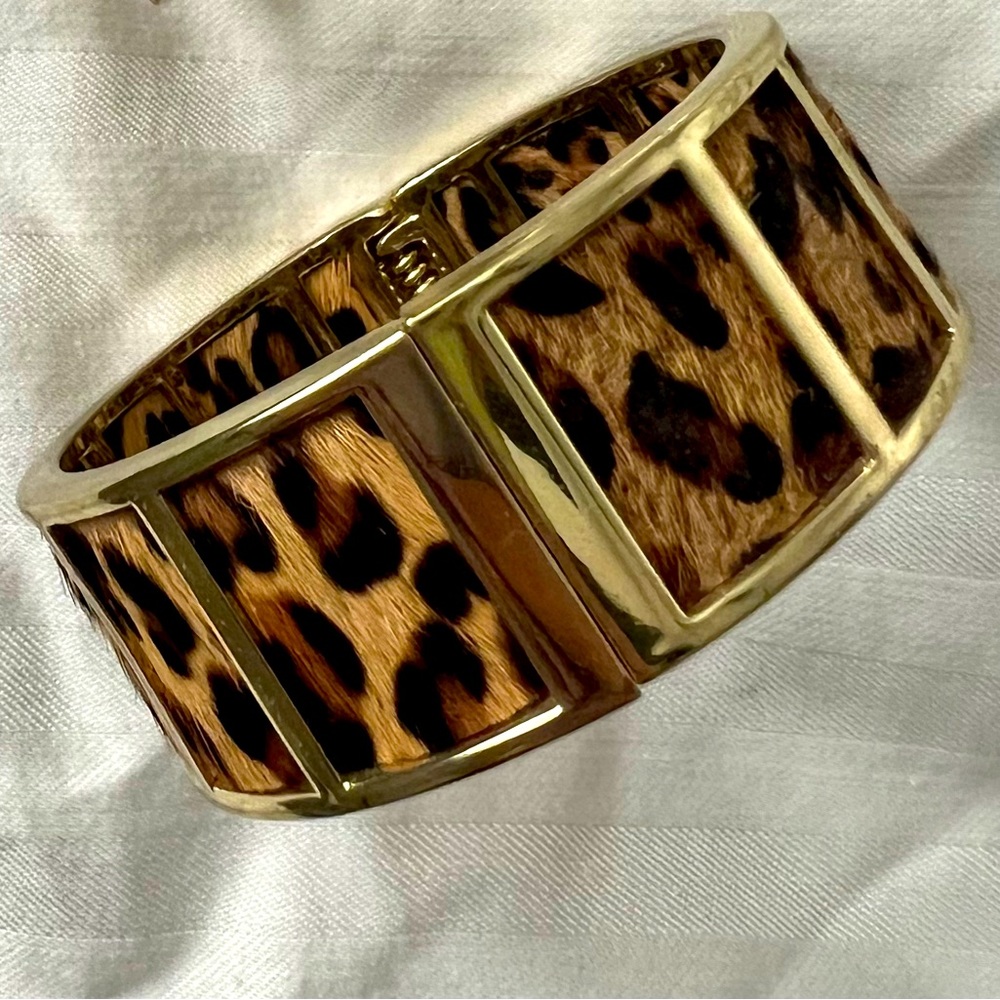 J Crew calf hair leopard print bracelet